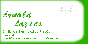 arnold lazics business card